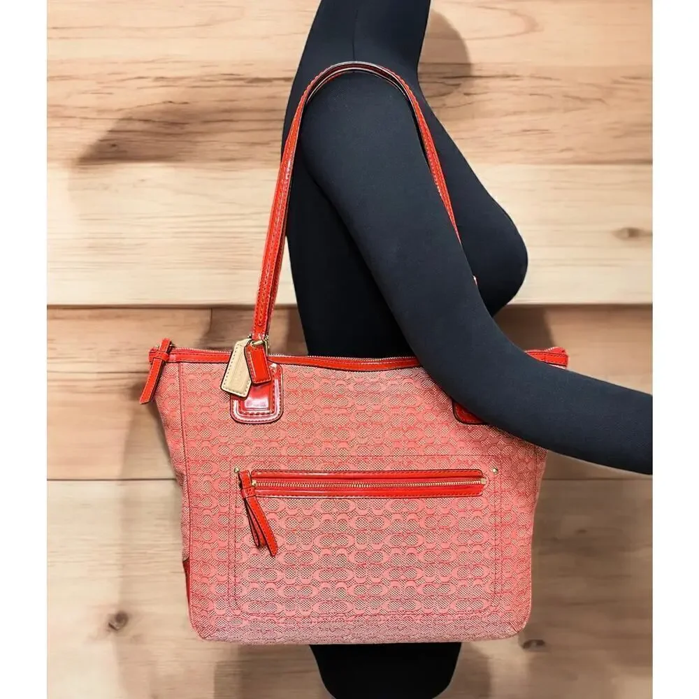 Coach 25051 Poppy Signature C Oxford Small Tote Bag